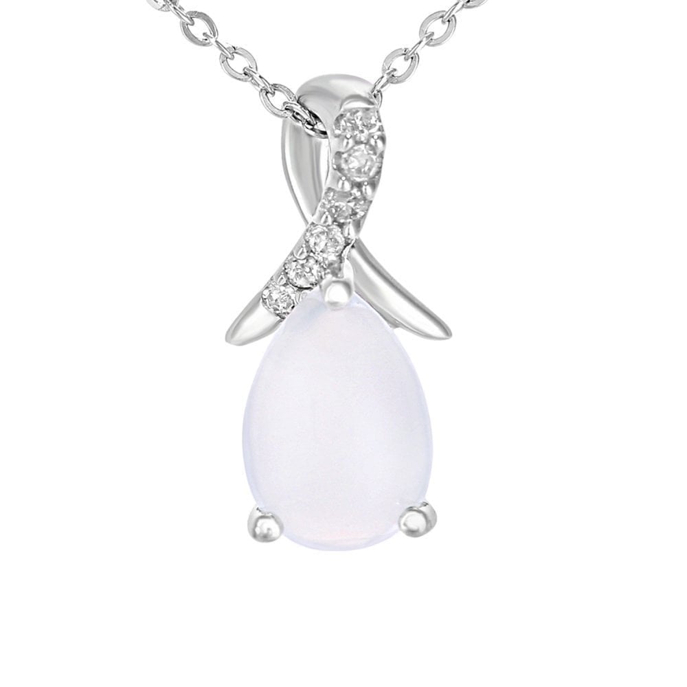 Opal Necklace 9ct White Gold | Prime Jewellery