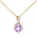 Amethyst Crossover Necklace 9ct Yellow Gold | Prime Jewellery