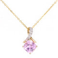 Pink Sapphire Crossover Necklace 9ct Yellow Gold | Prime Jewellery