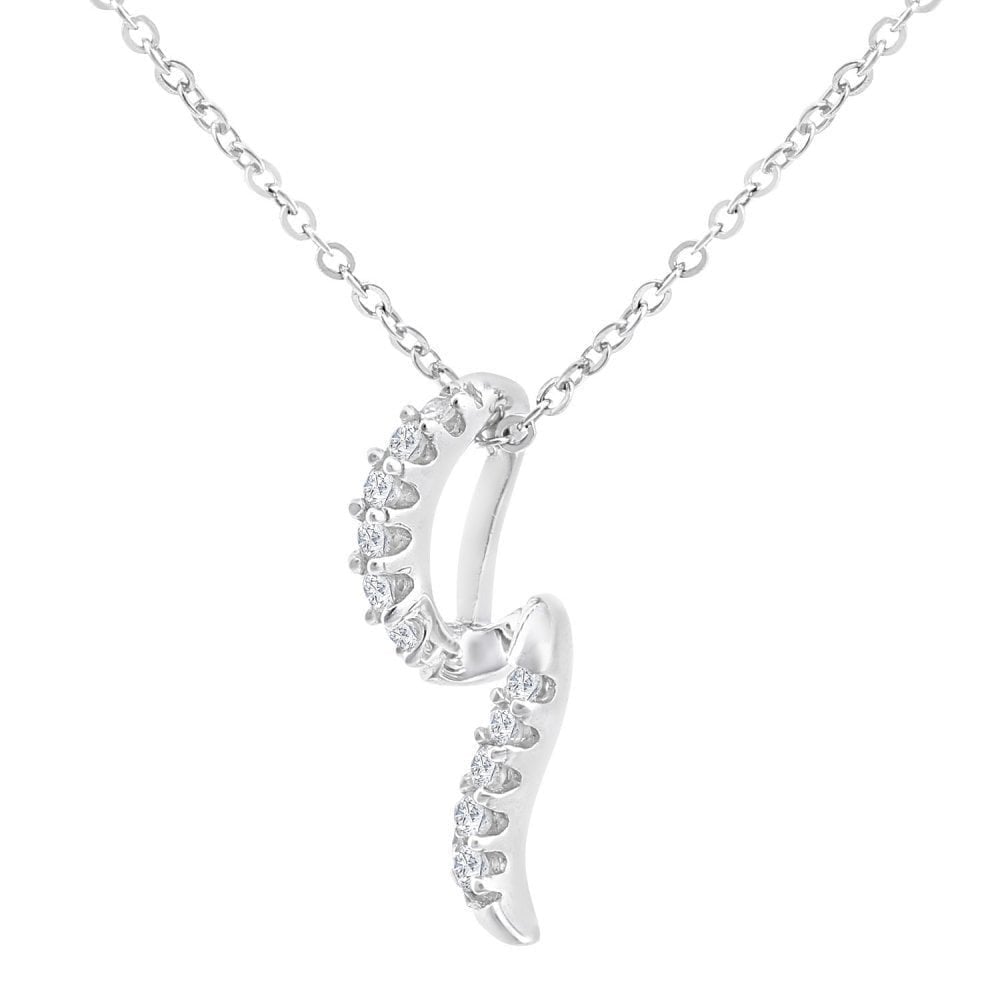 Liberal Breeze 9ct White Gold Natural Diamond Necklace