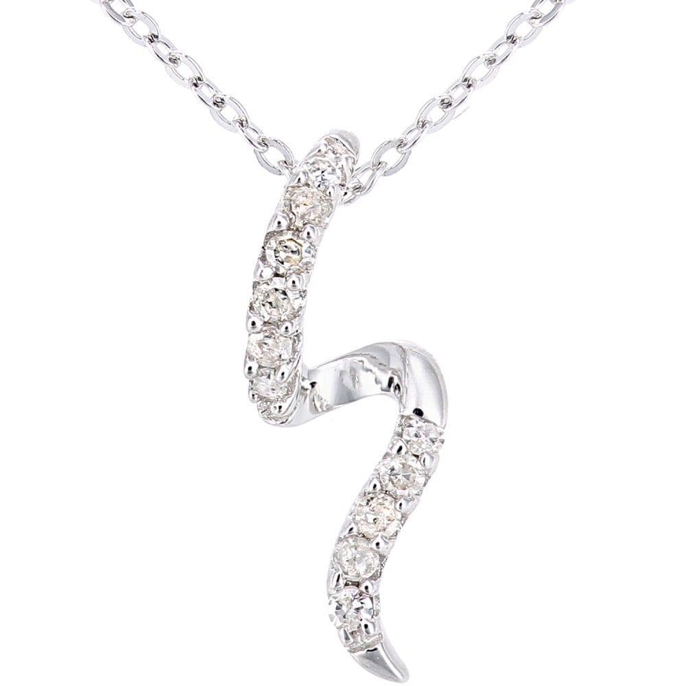 Liberal Breeze 9ct White Gold Natural Diamond Necklace