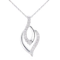 18ct White Gold 0.10 Carat Natural Diamond Flame Necklace