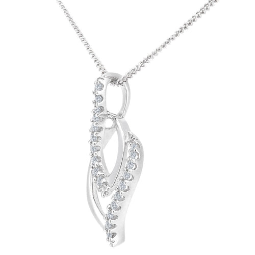 18ct White Gold 0.10 Carat Natural Diamond Flame Necklace
