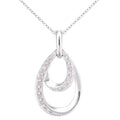 9ct White Gold Natural Diamond Drop Necklace