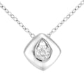 9ct White Gold Natural Diamond Solitaire Necklace