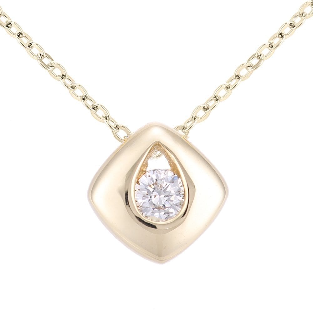Diamond Solitaire Necklace 9ct Gold | Prime Jewellery