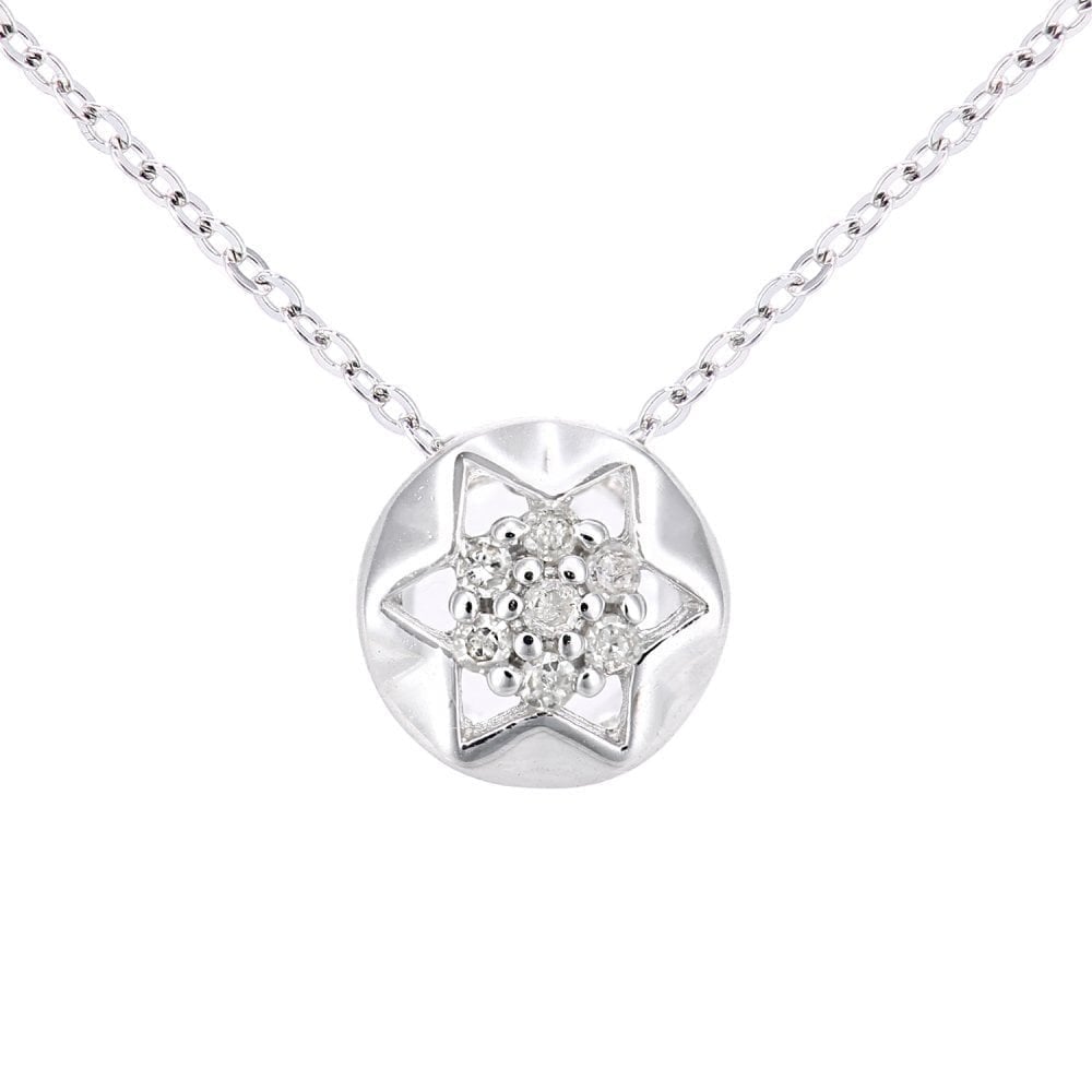 Diamond Star Necklace 9ct White Gold | Prime Jewellery