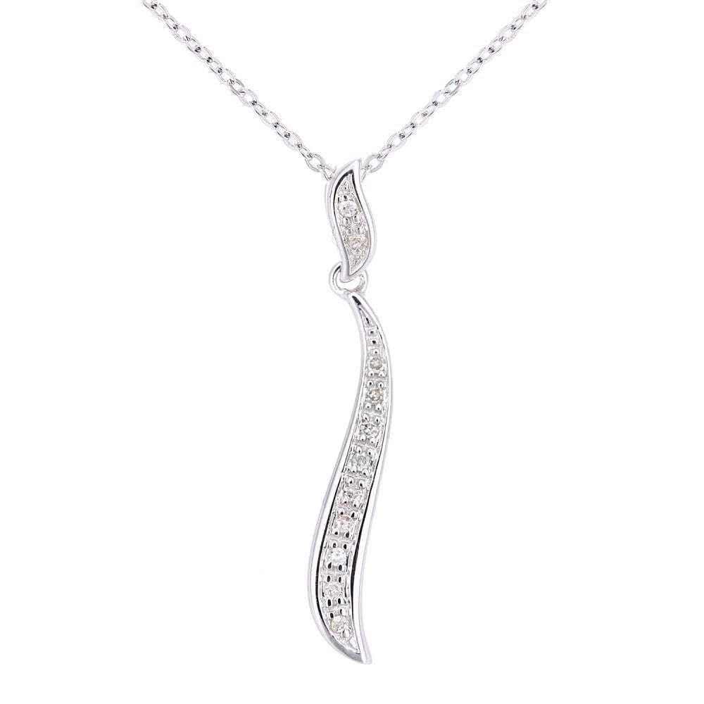 Sacred Flame 9ct White Gold Natural Diamond Necklace
