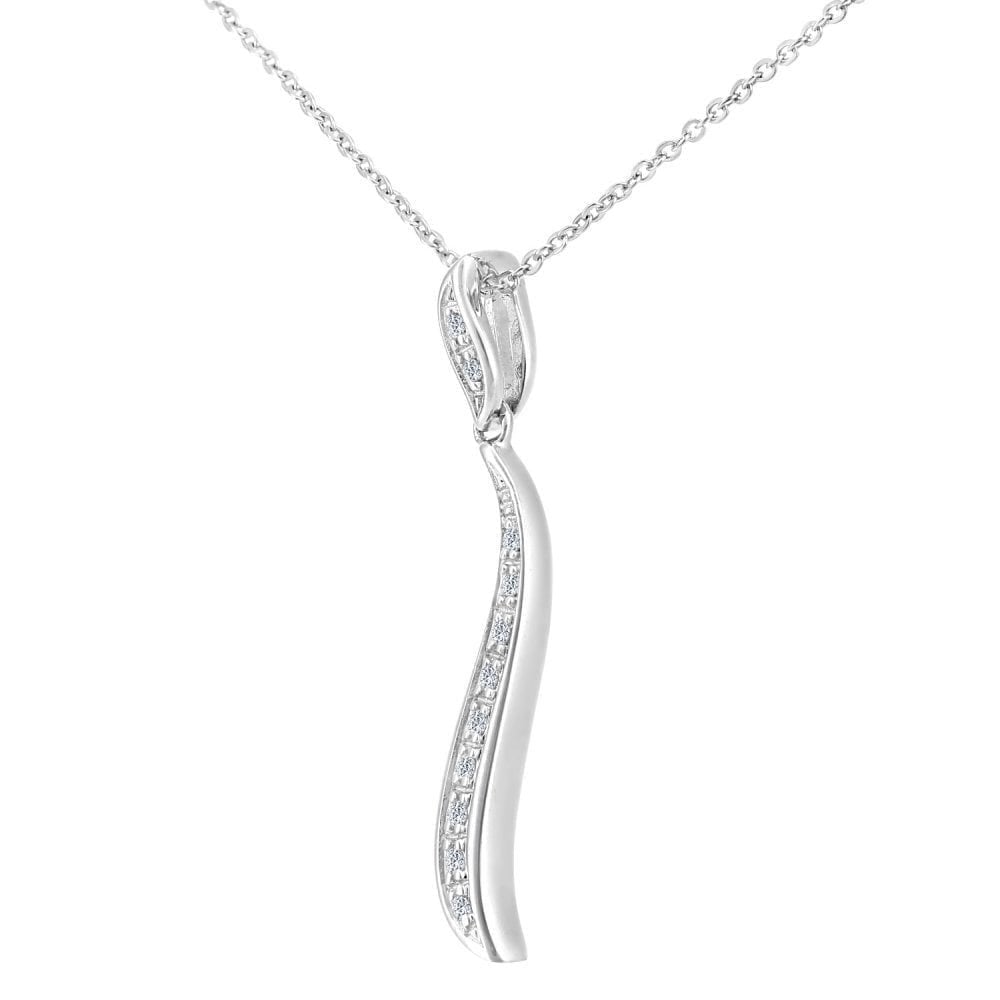 Sacred Flame 9ct White Gold Natural Diamond Necklace