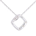 9ct White Gold Natural Diamond Necklace