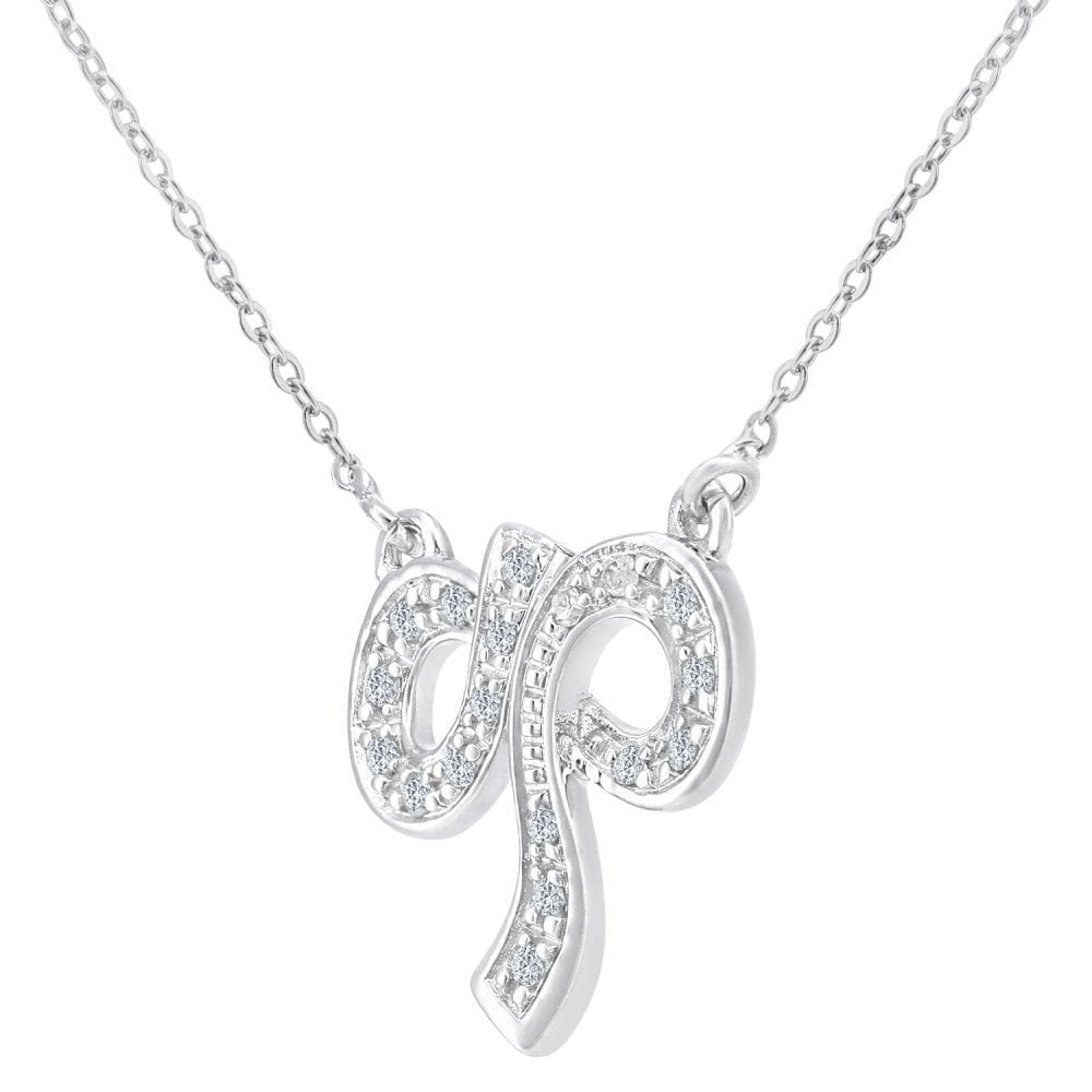 9ct White Gold Natural Diamond Bow Necklace