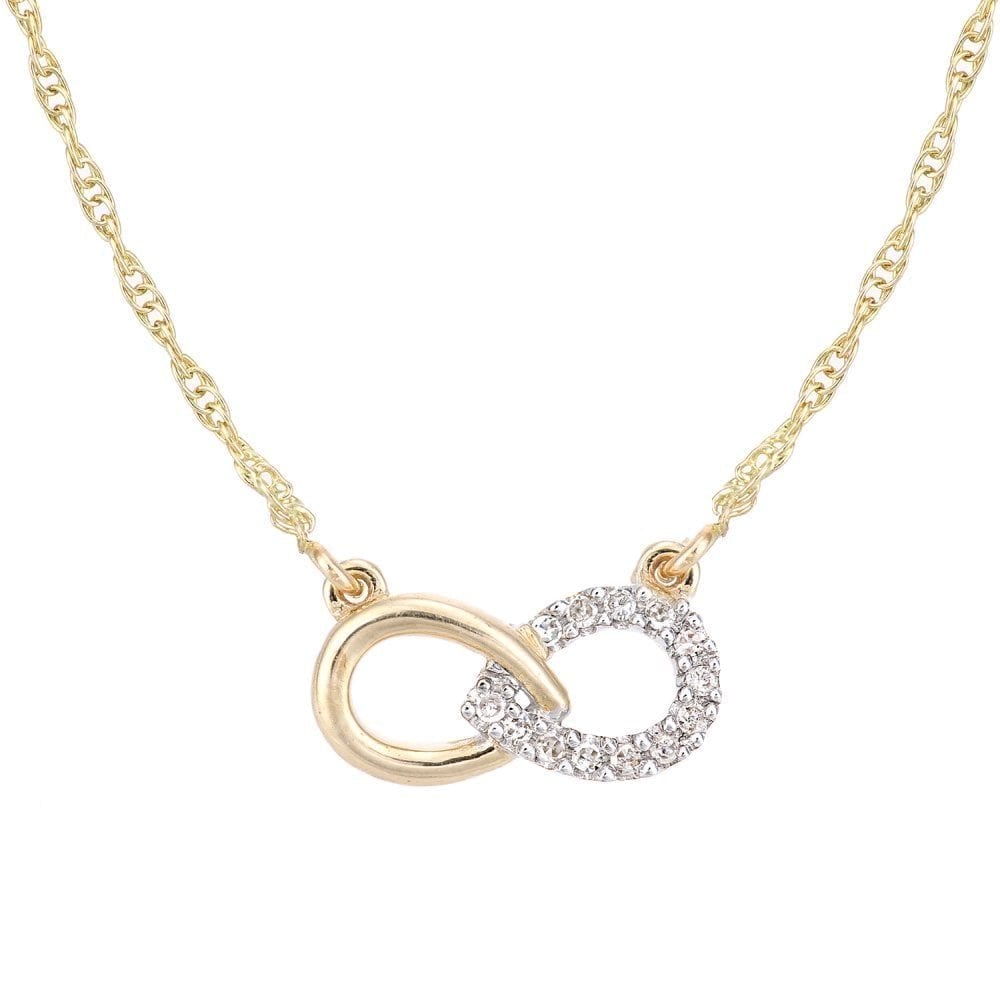 Diamond Infinity Necklace 9ct Gold | Prime Jewellery