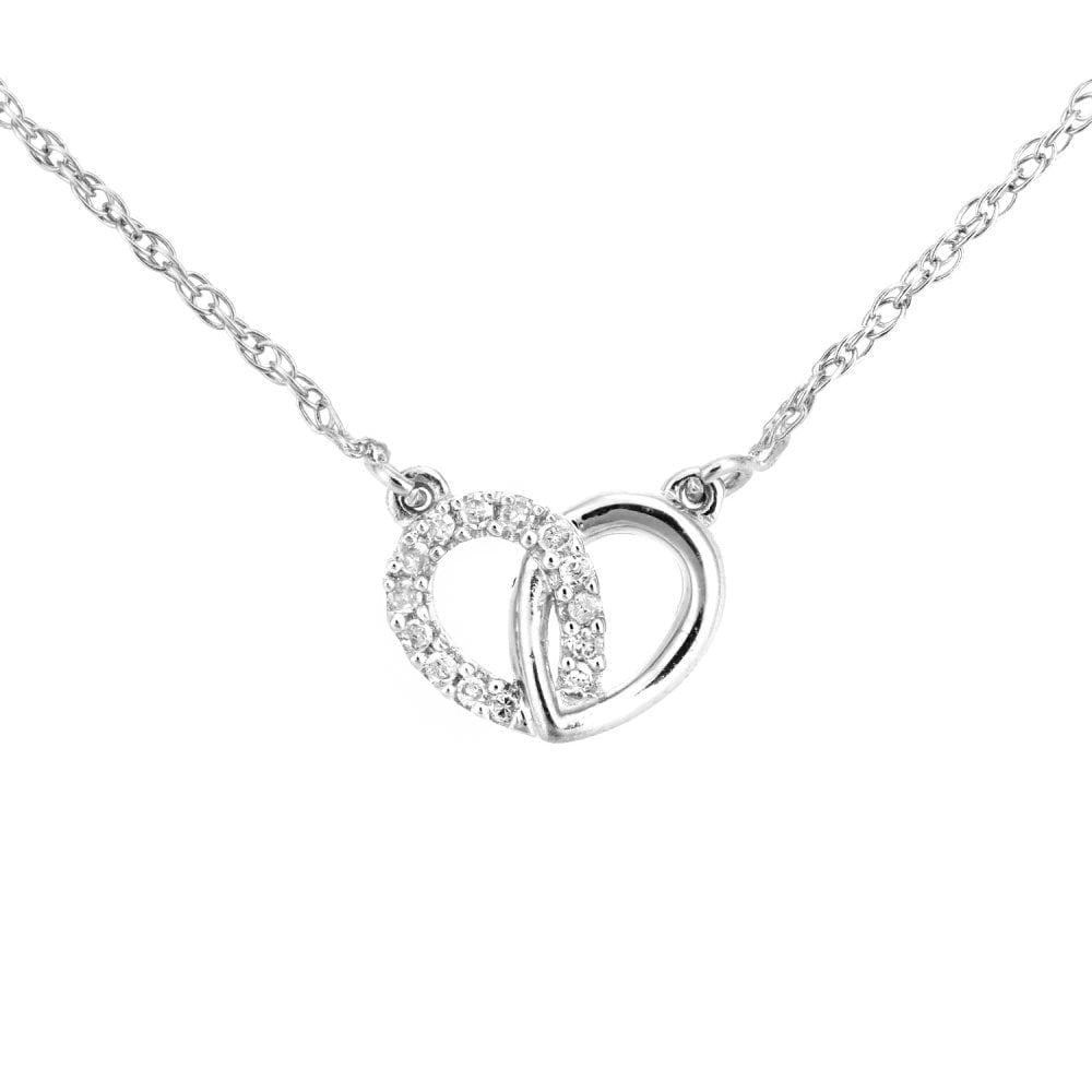 Diamond Heart Necklace 9ct White Gold | Prime Jewellery