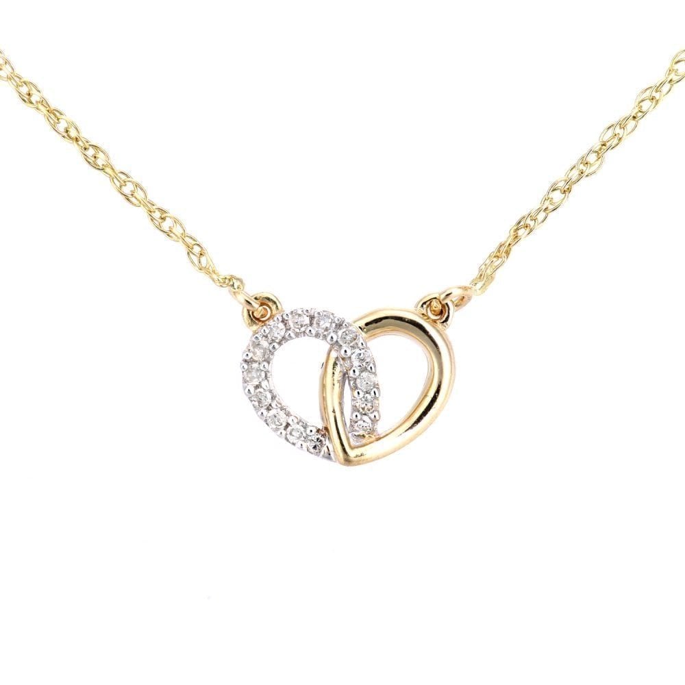 9ct Gold Natural Diamond Heart Necklace
