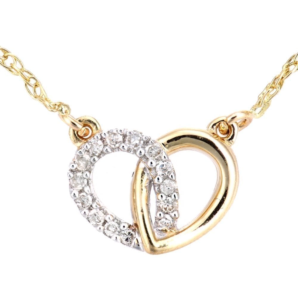9ct Gold Natural Diamond Heart Necklace