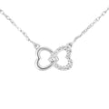 9ct White Gold Natural Diamond Infinity Heart Necklace