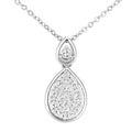 9ct White Gold Natural Diamond Teardrop Necklace