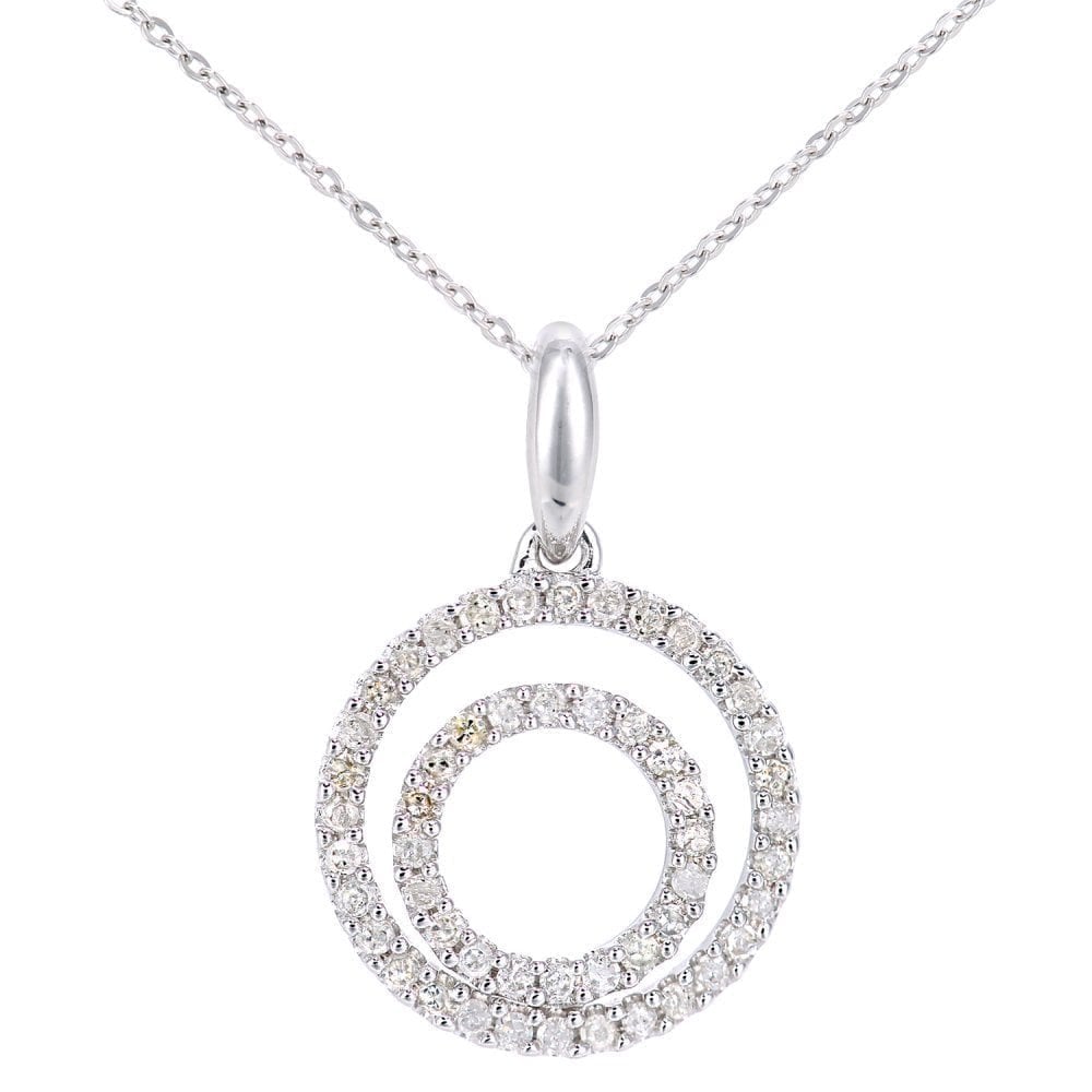 9ct White Gold 0.25ct Natural Diamond Necklace