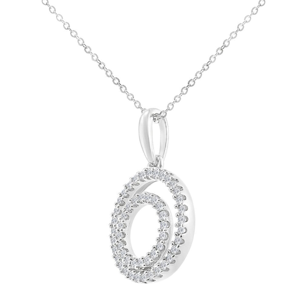 9ct White Gold 0.25ct Natural Diamond Necklace