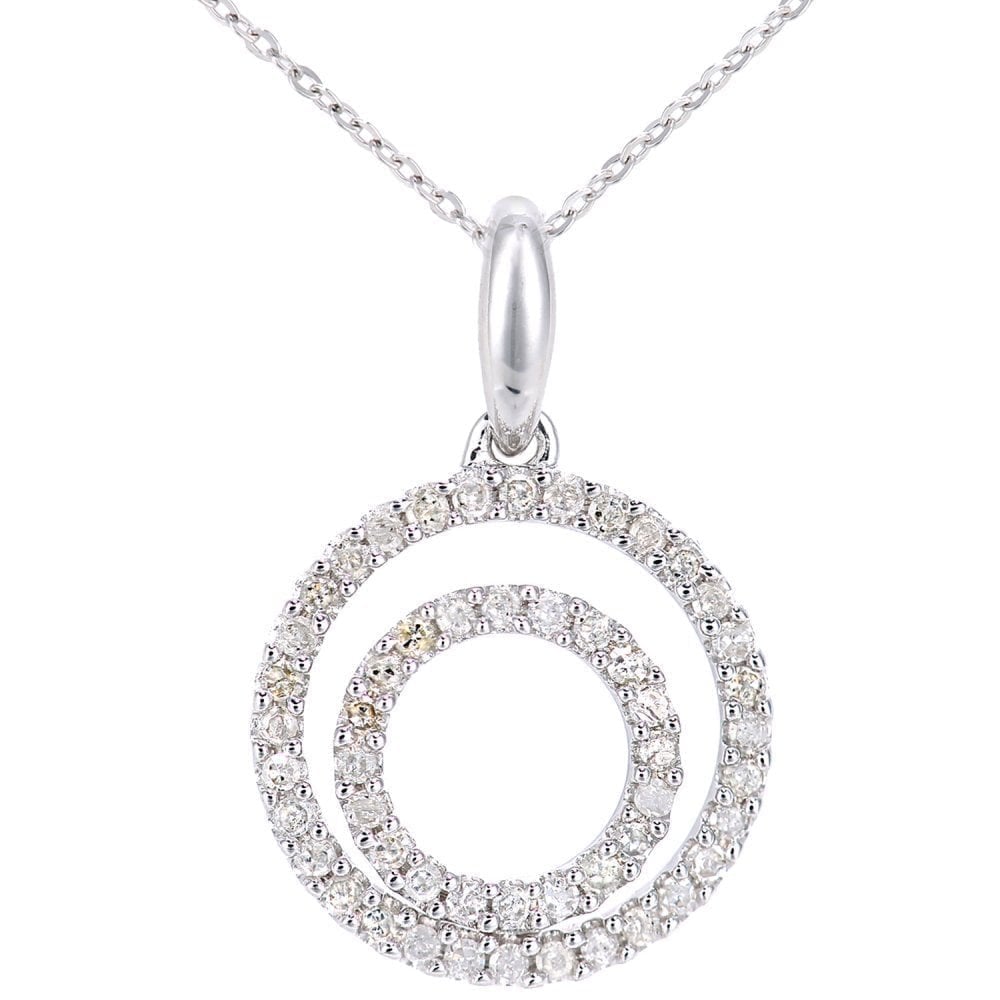 9ct White Gold 0.25ct Natural Diamond Necklace