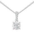 Diamond Solitaire Necklace 18ct White Gold | Prime Jewellery