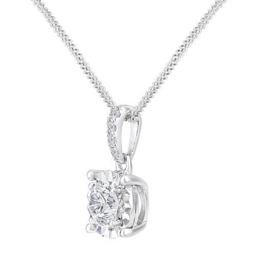 18ct White Gold 0.31 Carat Natural Diamond Solitaire Necklace