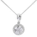 Diamond Halo Necklace 18ct White Gold | Prime Jewellery