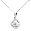 18ct White Gold 0.11 Carat Natural Diamond Halo Necklace