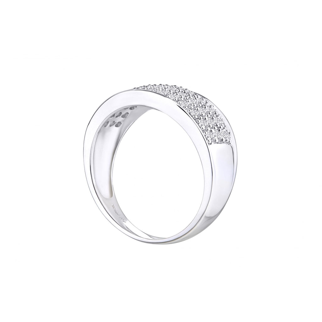 9ct White Gold 0.50 Carat Natural Diamond Half Eternity Band Ring