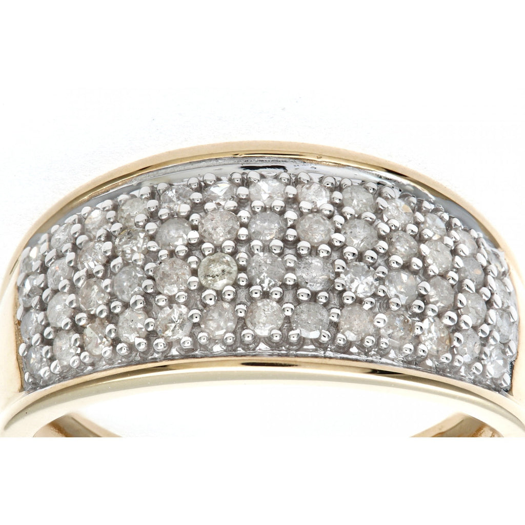 9ct Gold 0.50 Carat Natural Diamond Half Eternity Band Ring