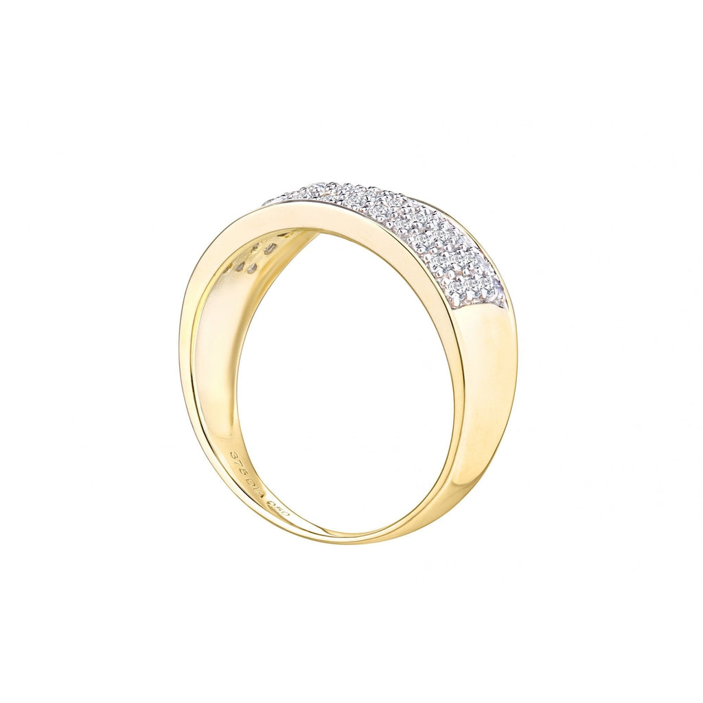 9ct Gold 0.50 Carat Natural Diamond Half Eternity Band Ring