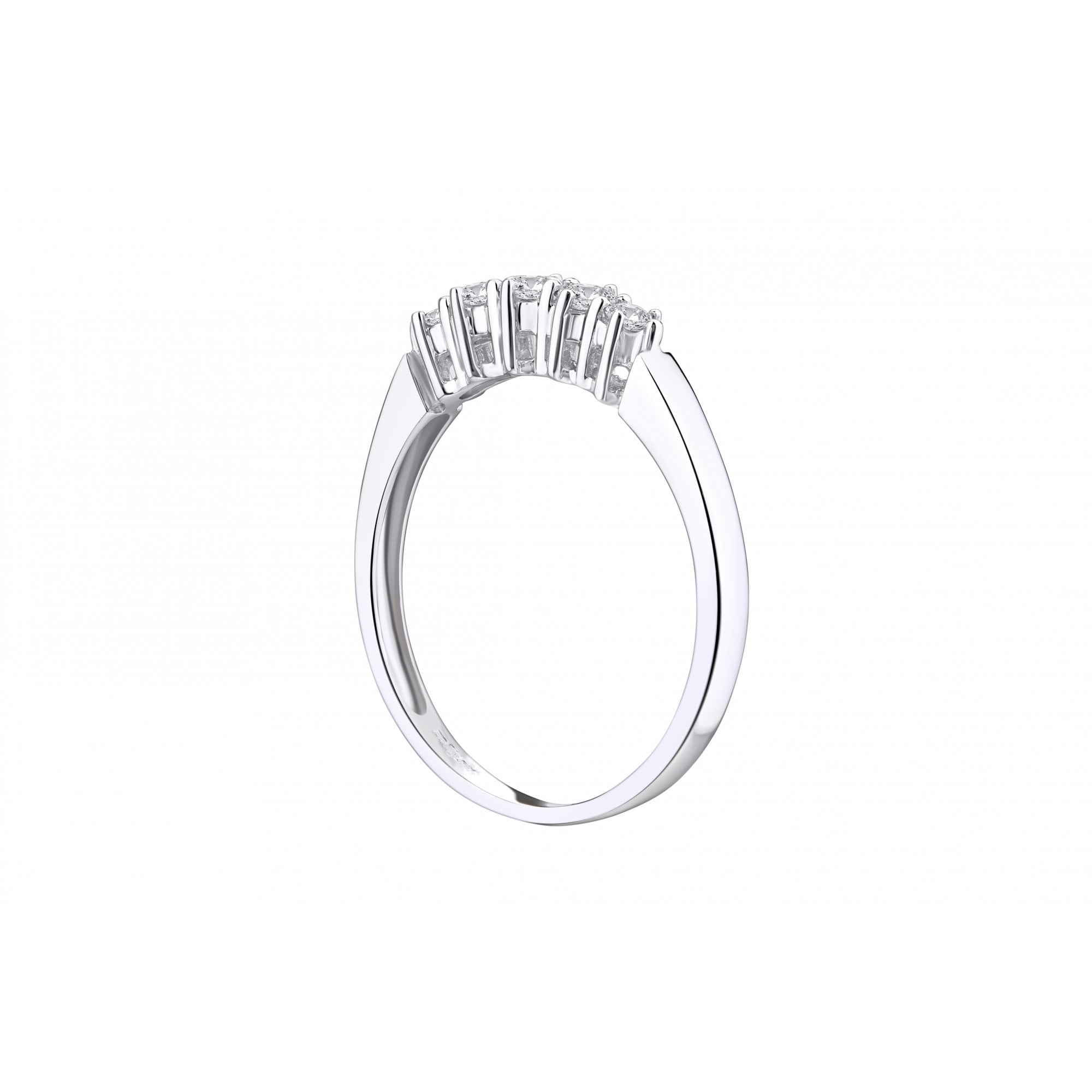 9ct White Gold 0.25 Carat Natural Diamond 5 Stone Band Ring