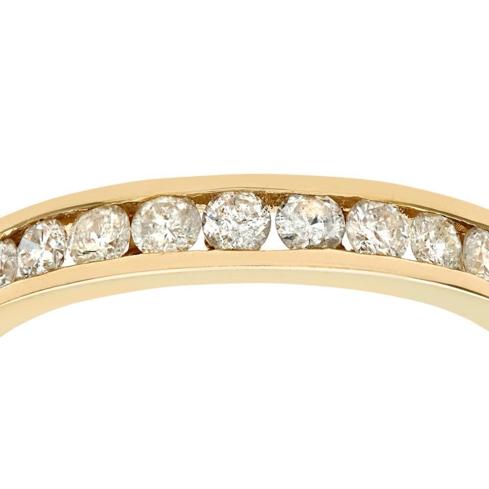 9ct Gold 0.50 Carat Natural Diamond Channel Set Eternity Band Ring