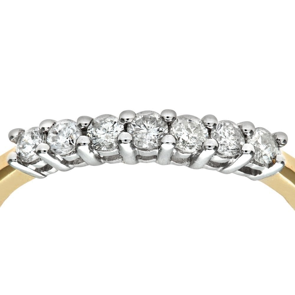 9ct Gold 0.33 Carat Natural Diamond 7 Stone Engagement Ring