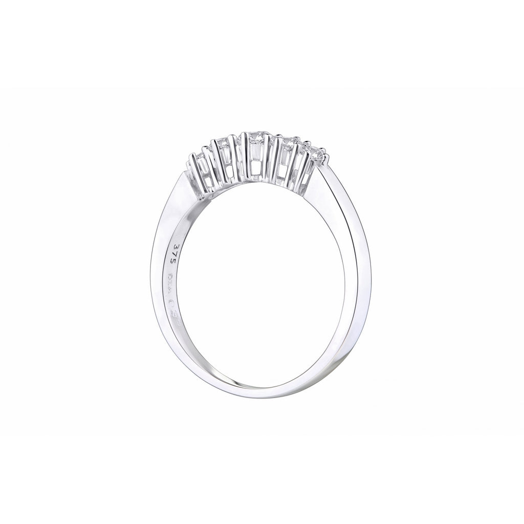 9ct White Gold 0.33 Carat Natural Diamond 5 Stone Engagement Ring