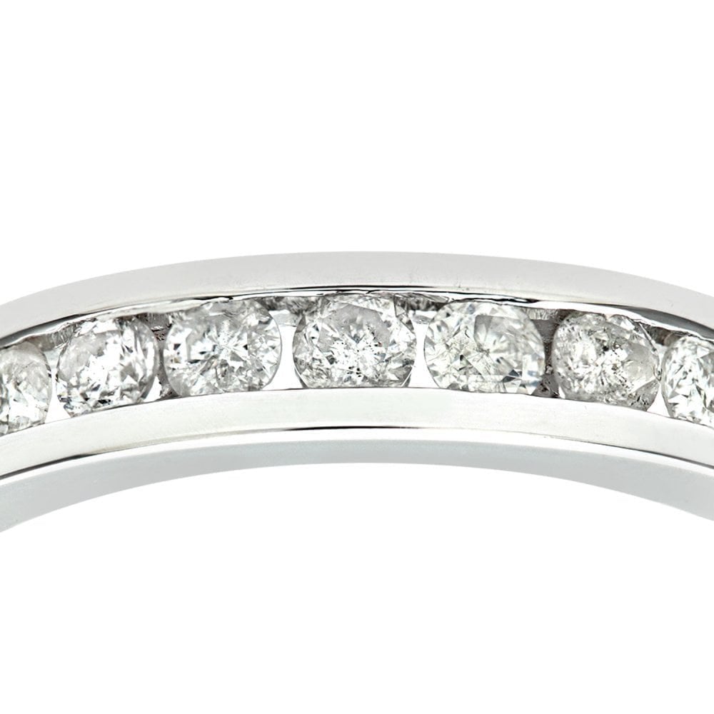 9ct White Gold 0.50 Carat Natural Diamond Channel Set Eternity Band Ring
