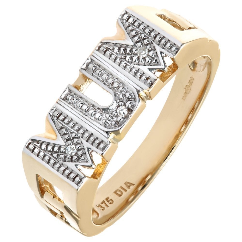 9ct Gold Natural Diamond Mum Cocktail Ring