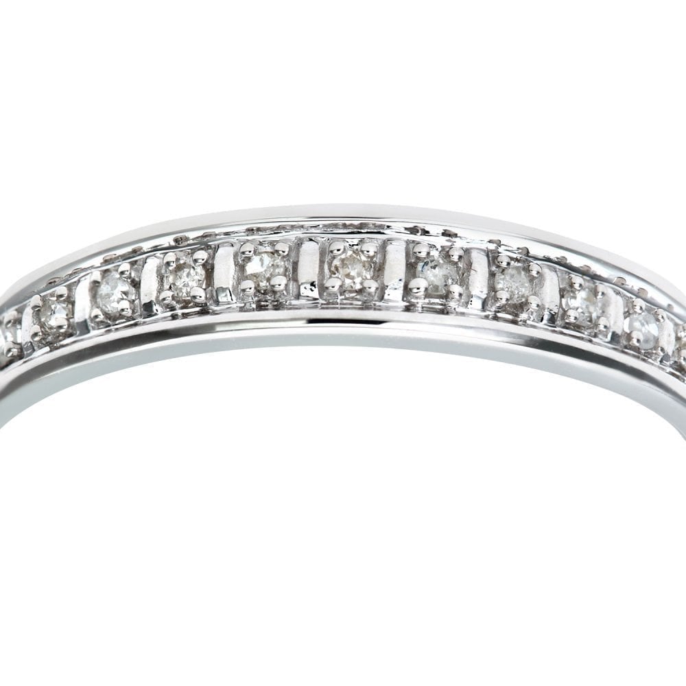 9ct White Gold Natural Diamond Channel Set Eternity Band Ring