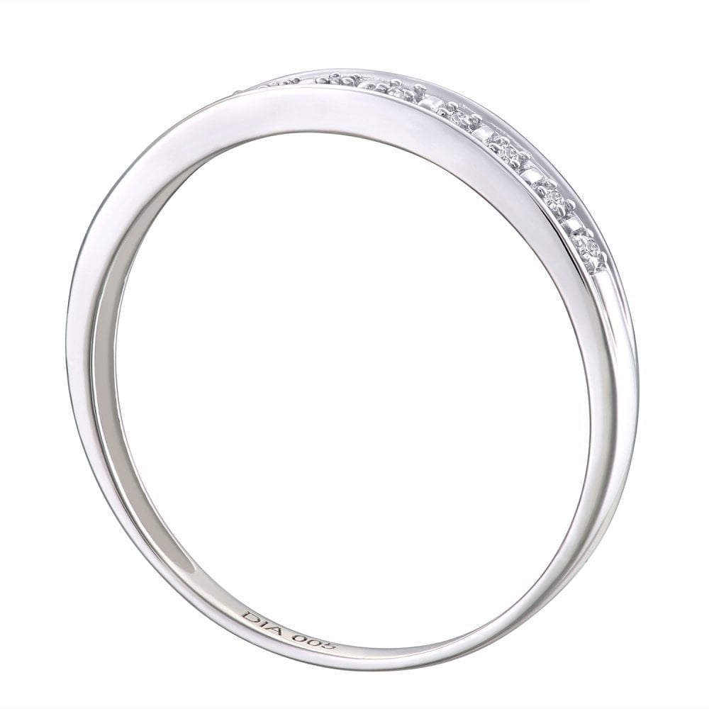 9ct White Gold Natural Diamond Channel Set Eternity Band Ring