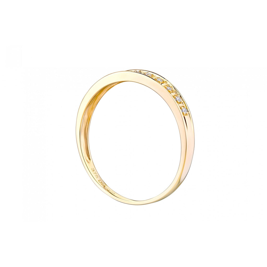 9ct Gold Natural Diamond Channel Set Eternity Band Ring