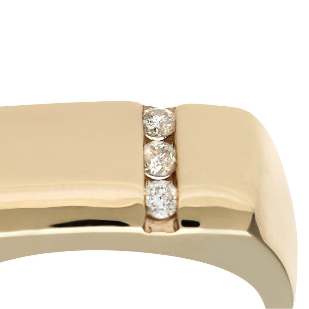 9ct Gold 0.10 Carat Natural Diamond Wedding Mens Ring