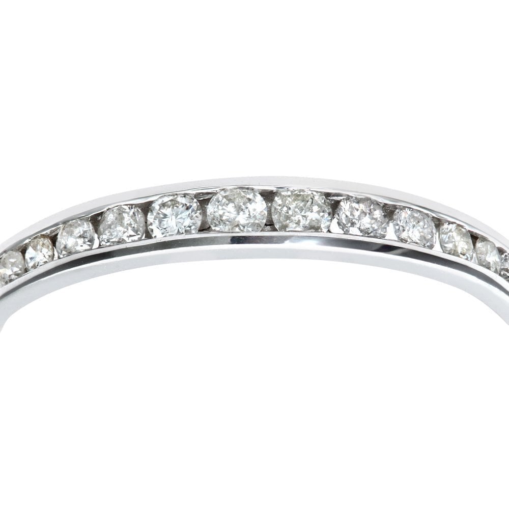 9ct White Gold 0.25 Carat Natural Diamond Channel Set Eternity Band Ring