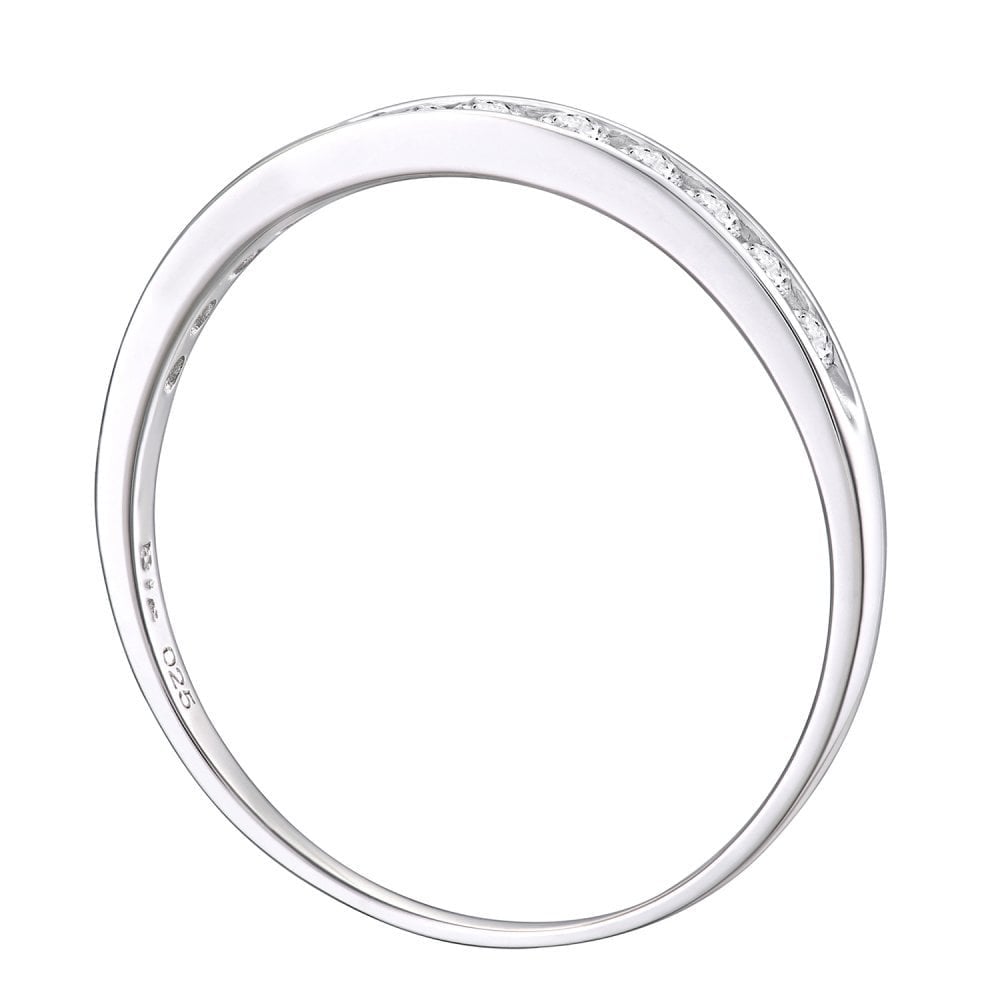 9ct White Gold 0.25 Carat Natural Diamond Channel Set Eternity Band Ring