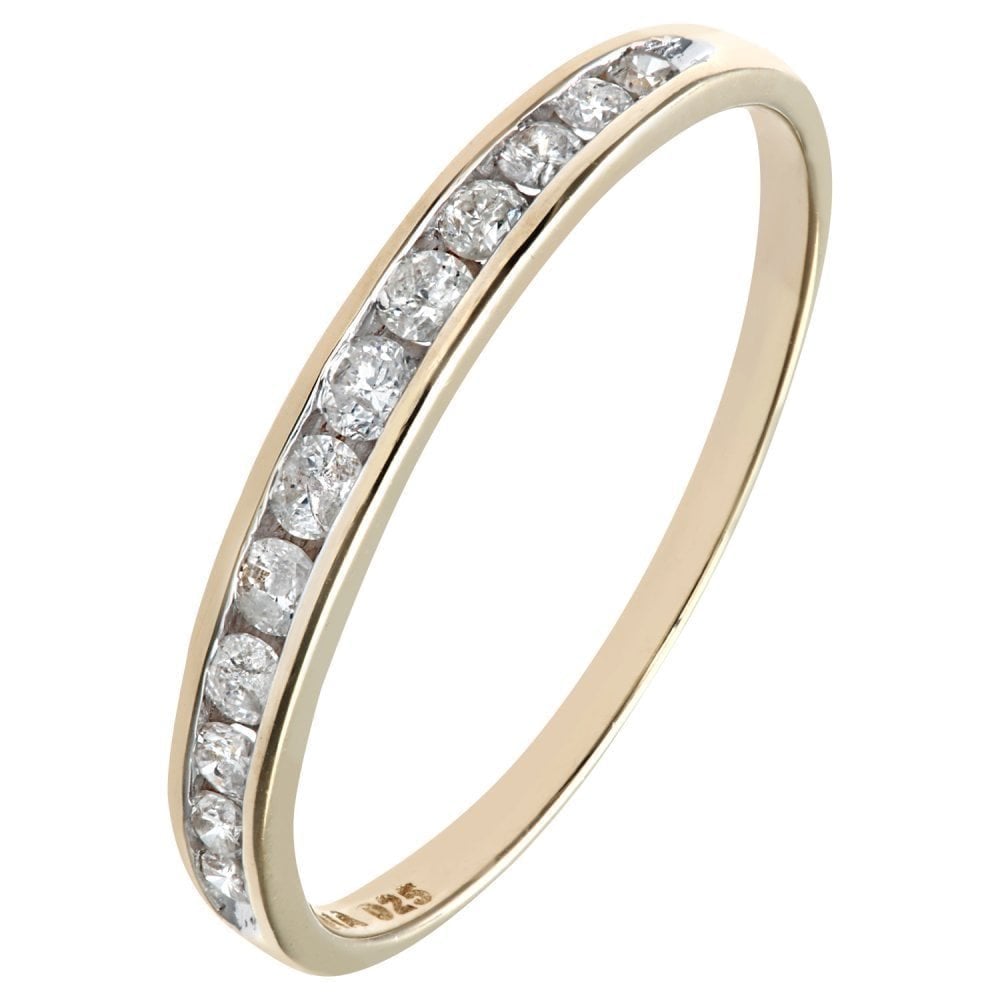 9ct Gold 0.25 Carat Natural Diamond Channel Set Eternity Band Ring