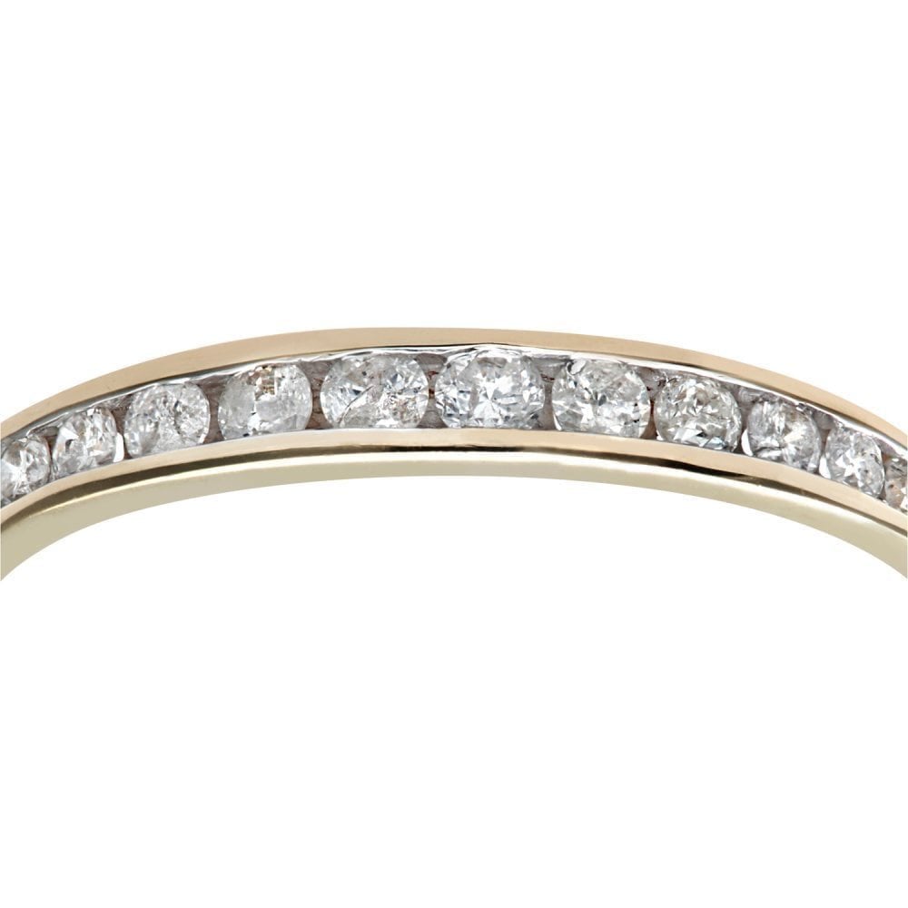 9ct Gold 0.25 Carat Natural Diamond Channel Set Eternity Band Ring