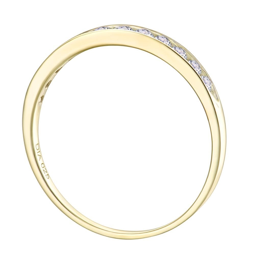 9ct Gold 0.25 Carat Natural Diamond Channel Set Eternity Band Ring