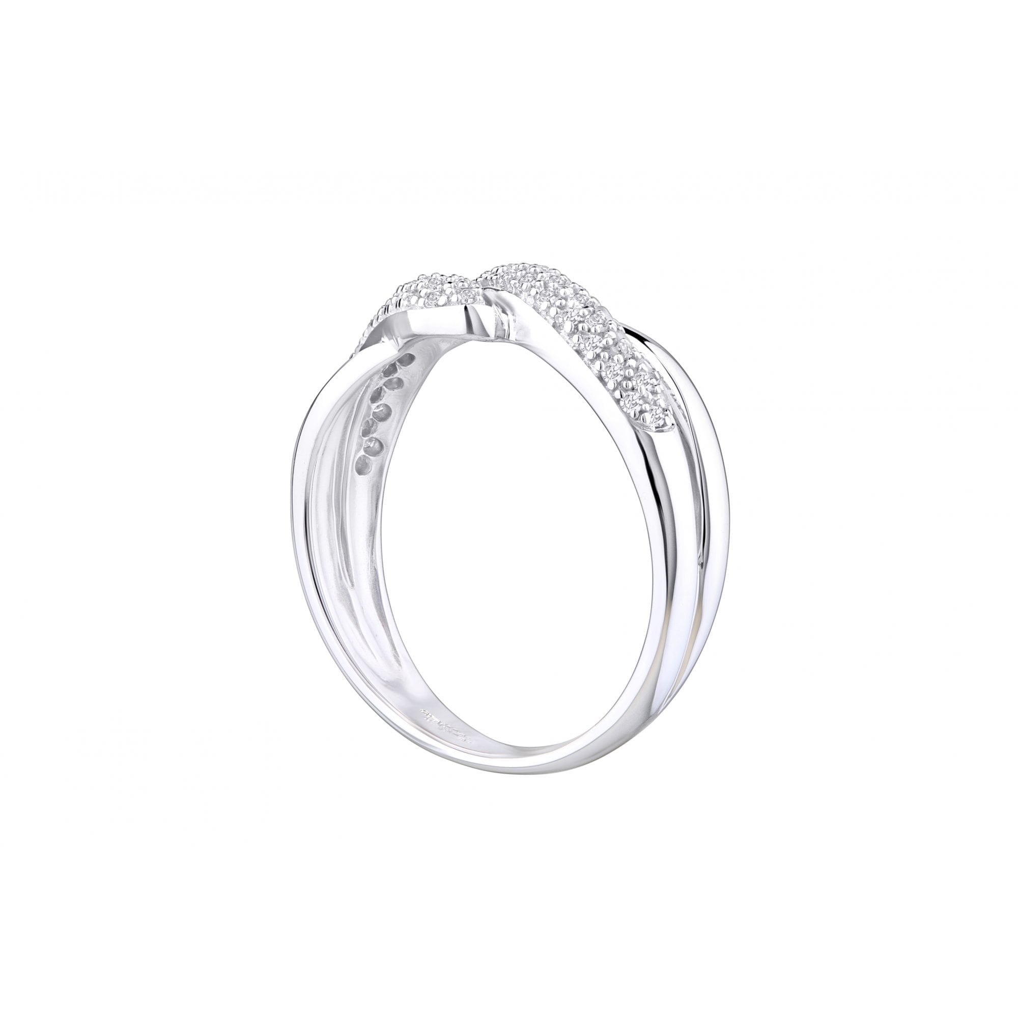 9ct White Gold 0.25 Carat Natural Diamond Crossover Bypass Ring