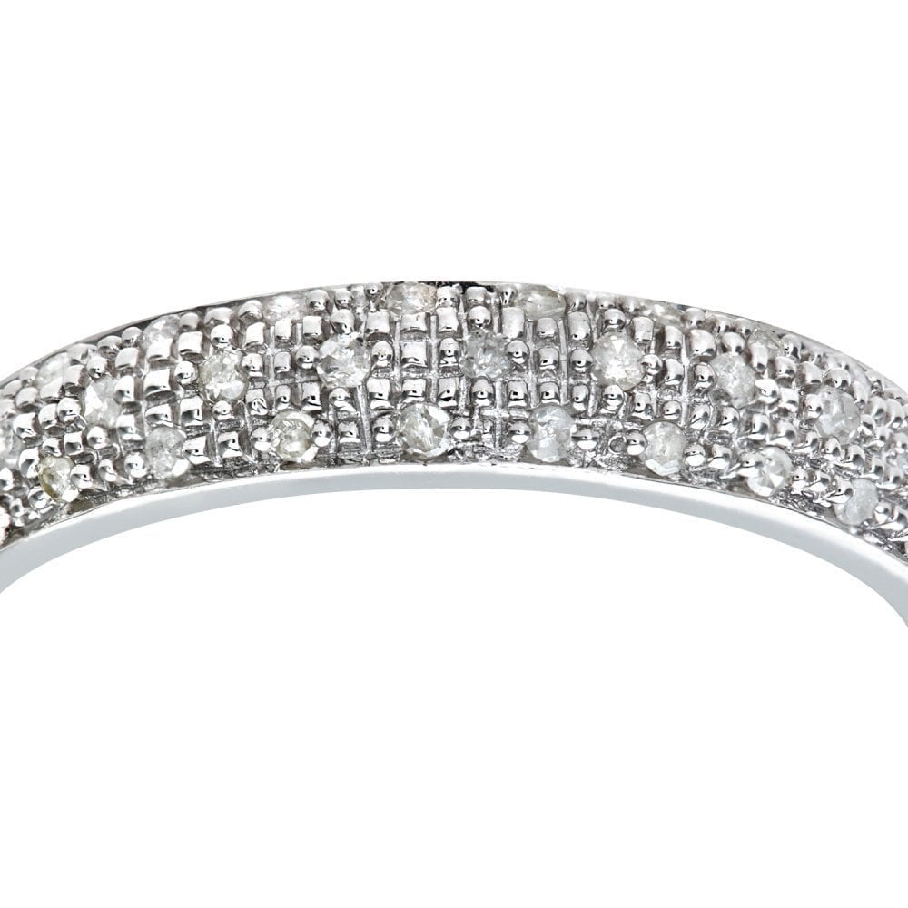 9ct White Gold 0.15 Carat Natural Diamond Cluster Eternity Ring
