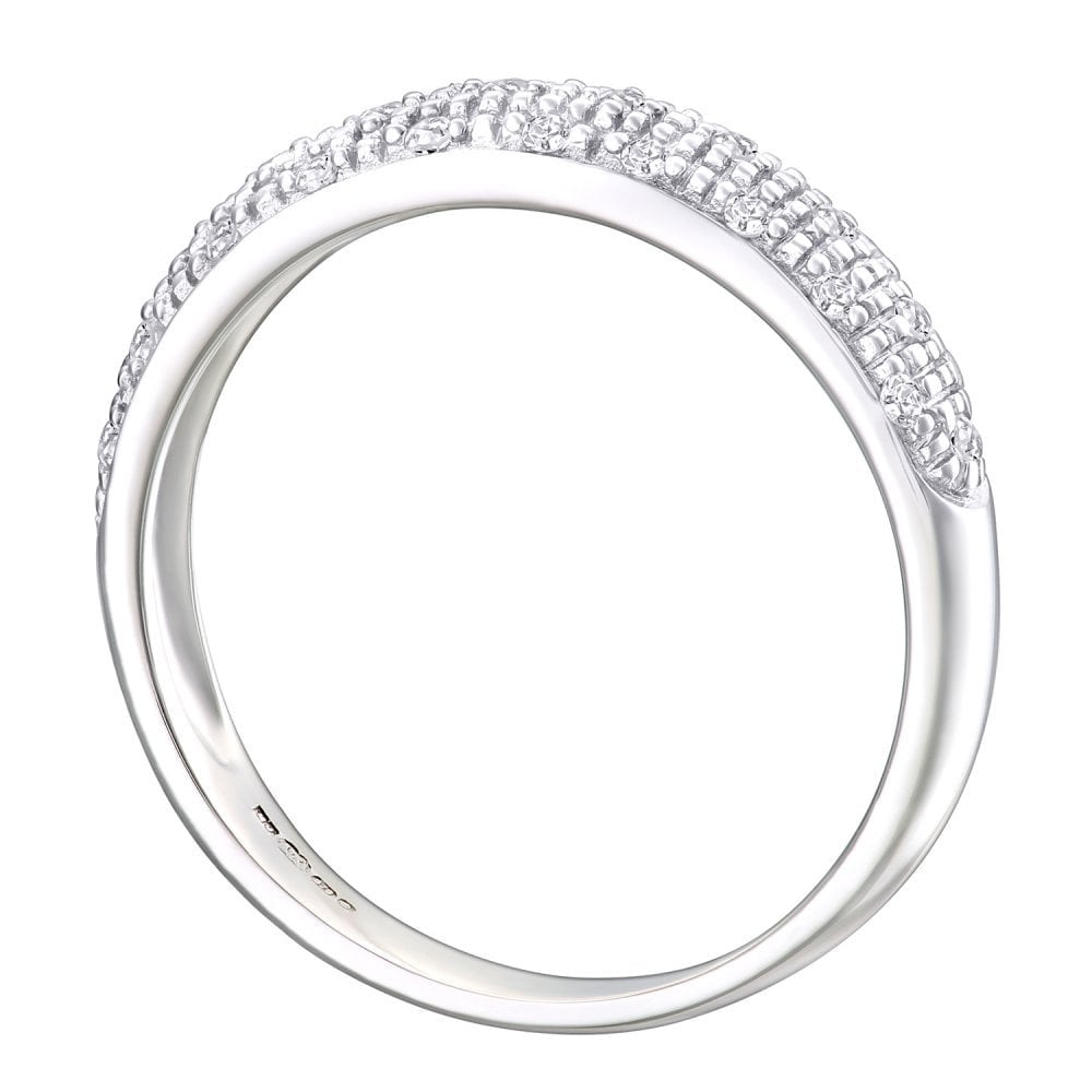 9ct White Gold 0.15 Carat Natural Diamond Cluster Eternity Ring