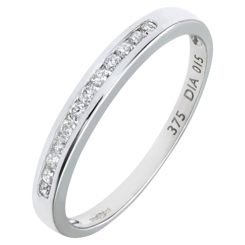 9ct White Gold 0.15 Carat Natural Diamond Eternity Ring